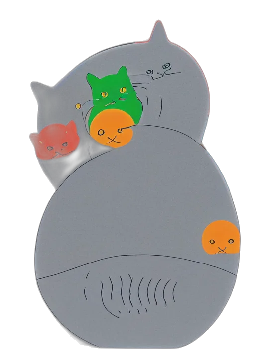 concept art, 3d render, illustration, cat transparent PNG cut-out
