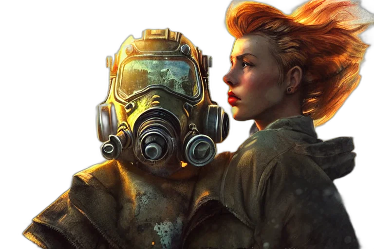 robot, face, concept art, cyberpunk transparent PNG cut-out