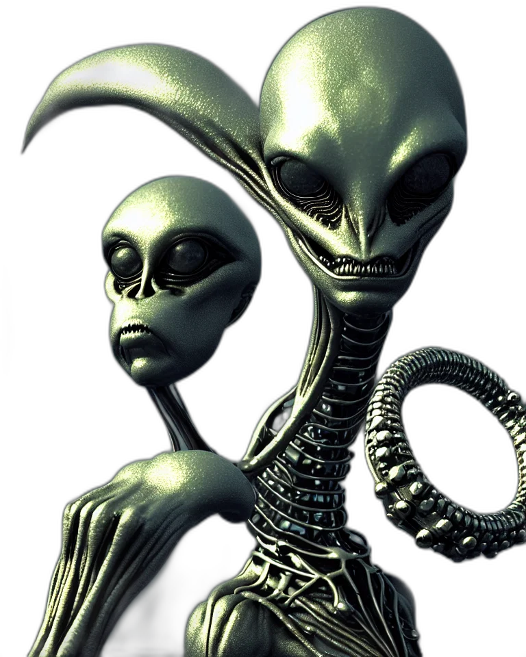 creature, mask, animal, robot, concept art, 3d render, outer space, epic transparent PNG cut-out
