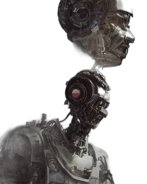robot, face, mask, creature transparent PNG cut-out