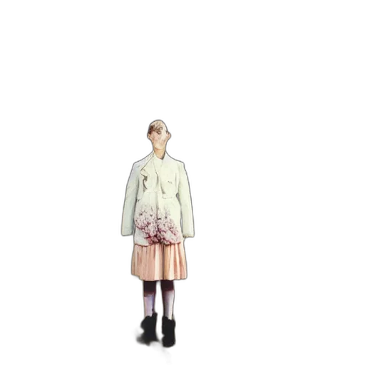 dress, jacket, staff, creature transparent PNG cut-out