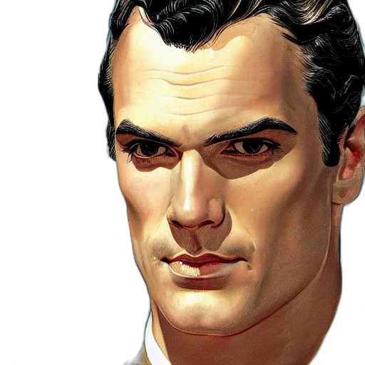 face, comic book art, photorealistic, concept art, cartoon, henry, cavil, portrait transparent PNG cut-out