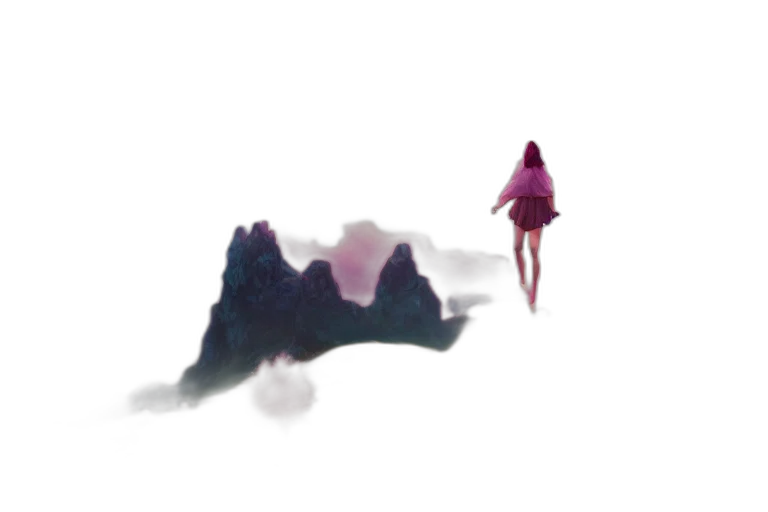 dress, creature, jacket, umbrella, concept art, pixel art, 3d render, vaporwave transparent PNG cut-out