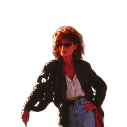 jacket, staff, vaporwave, concept art, fire, neon lights, fog, film transparent PNG cut-out