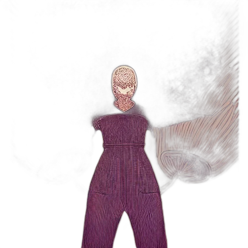 dress, hair, mask, staff transparent PNG cut-out