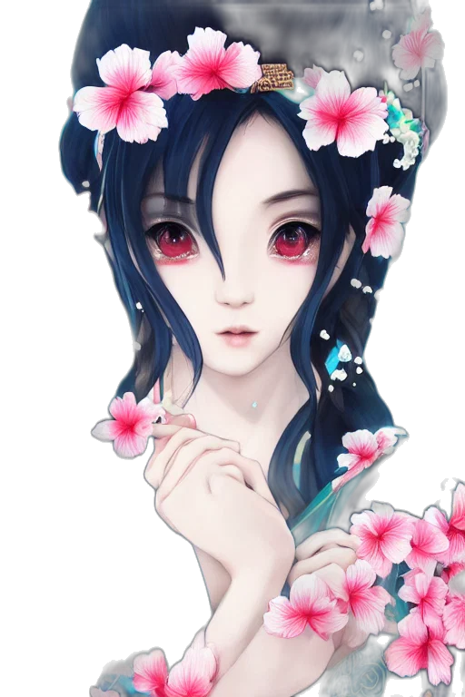flower, face, mask, dress transparent PNG cut-out