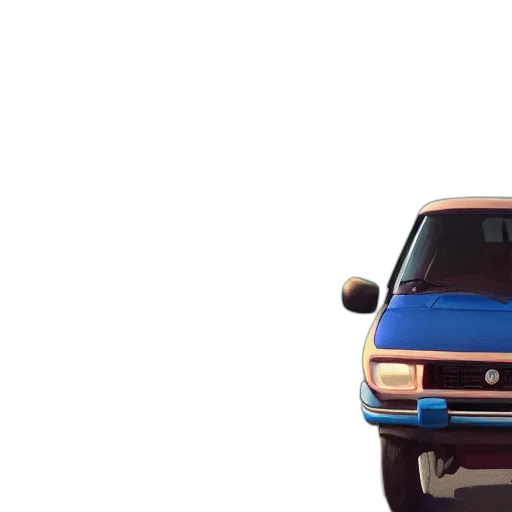 car, 3d render, concept art, photorealistic, vaporwave, blue, colorful, pastel transparent PNG cut-out