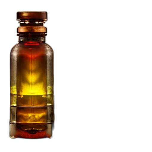 bottle, 3d render, golden, advertisement transparent PNG cut-out