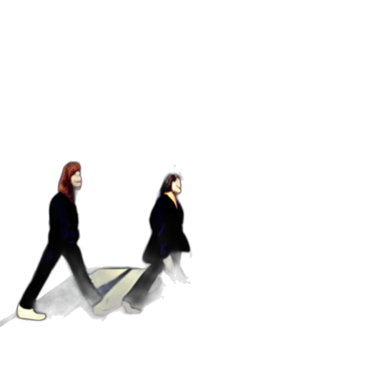 pixel art, concept art, 3d render, comic book art, snow, red, men, walking transparent PNG cut-out