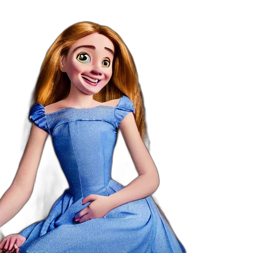 dress, face, hair, 3d render transparent PNG cut-out