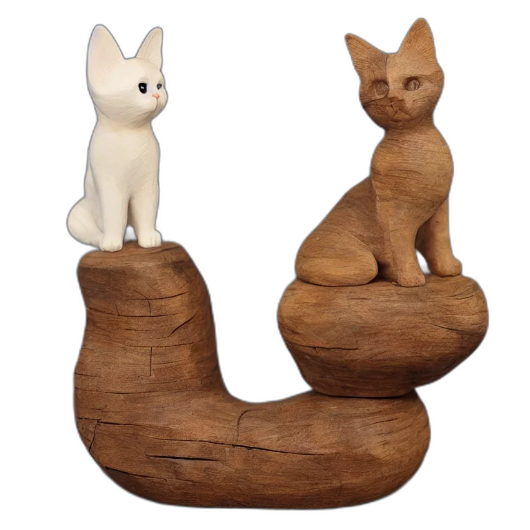 furniture, 3d render, realistic, wooden, sculpture, carving, art, toys transparent PNG cut-out