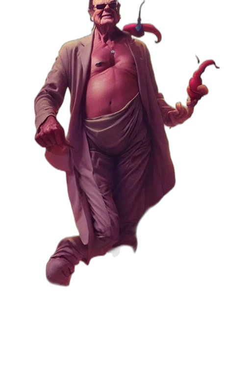 staff, creature, concept art, fantasy art, pixel art, 3d render, red, dark transparent PNG cut-out