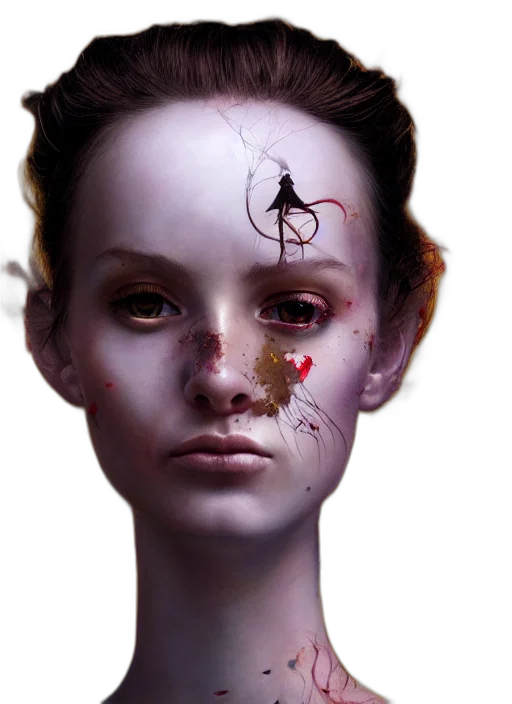 face, mask, creature, concept art transparent PNG cut-out