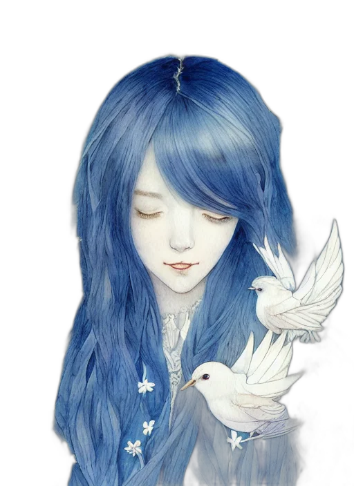 watercolor, fantasy art, photorealistic, anime transparent PNG cut-out
