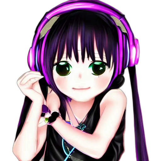 face, anime, pixel art, cartoon, vaporwave, neon, loli, davinci transparent PNG cut-out