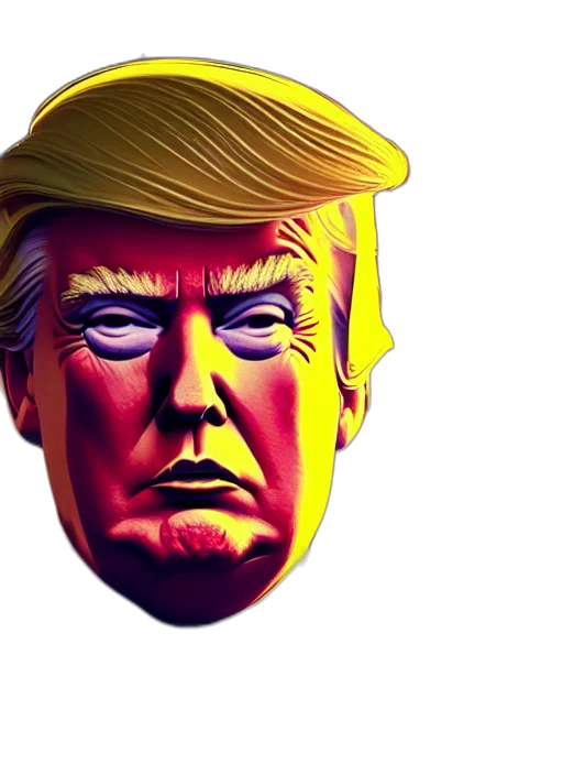 mask, face, hat, photorealistic, 3d render, donald, trump, icon transparent PNG cut-out