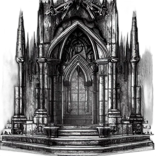 crown, furniture, building, staff, concept art, fantasy art, 3d render, pencil sketch transparent PNG cut-out