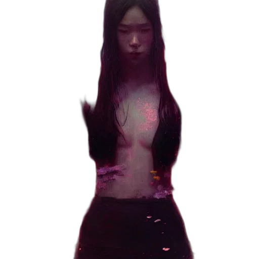dress, staff, creature, face transparent PNG cut-out
