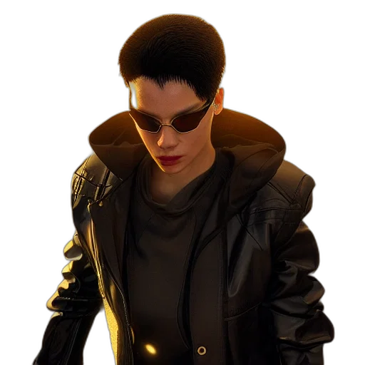 jacket, cyberpunk, 3d render, concept art transparent PNG cut-out