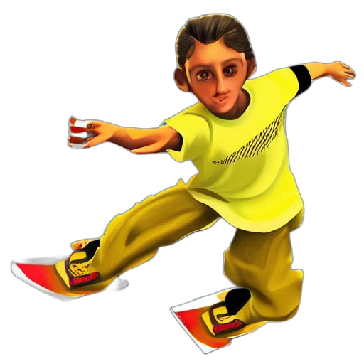 photorealistic, 3d render, cartoon, concept art, tony, hawk, pro, badminton transparent PNG cut-out
