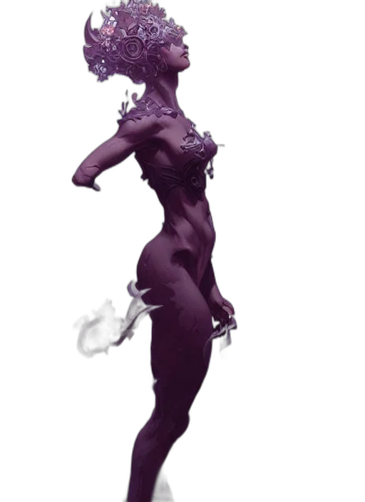 dress, creature, staff, mask transparent PNG cut-out