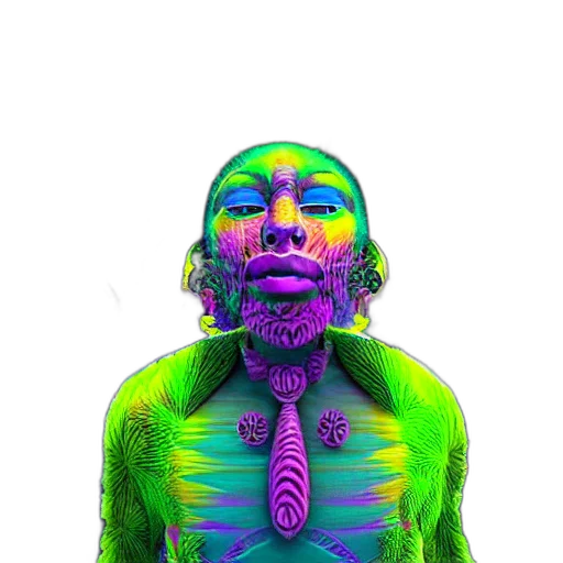 face, creature, mask, robot, 3d render, vaporwave, cyberpunk, concept art transparent PNG cut-out