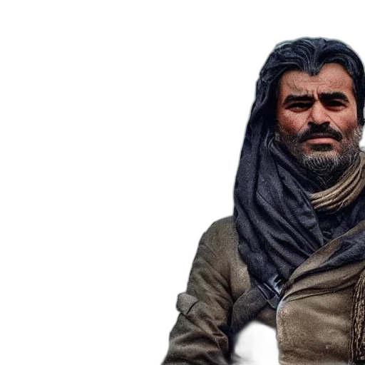 face, weapon, staff, jacket transparent PNG cut-out