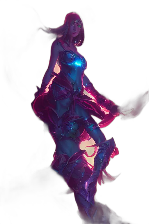 dress, robot, weapon, sword, concept art, fantasy art, cyberpunk, anime transparent PNG cut-out