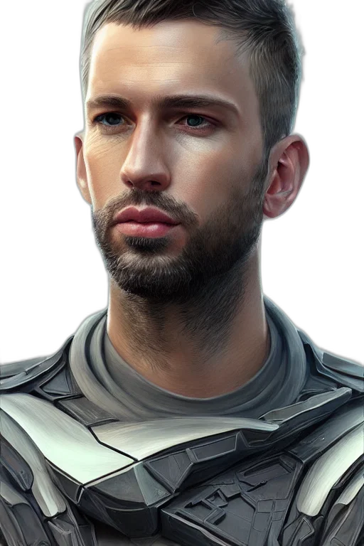 face, robot, staff, photorealistic transparent PNG cut-out