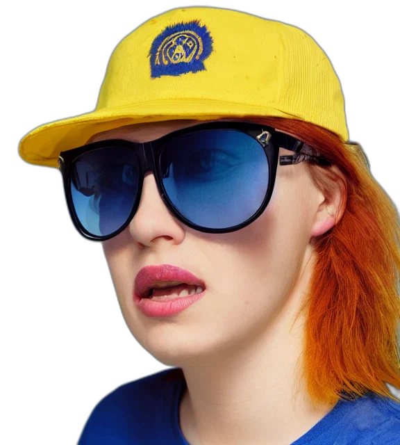 hat, face, jacket, staff, photorealistic, 3d render, cyberpunk, vaporwave transparent PNG cut-out