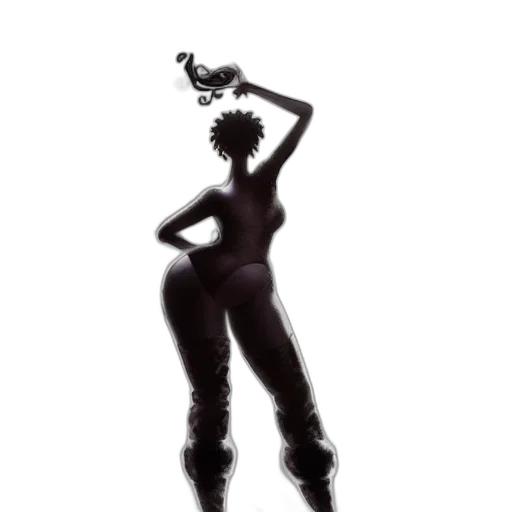 staff, hair, dress, shoes transparent PNG cut-out