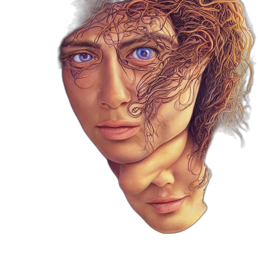 face, mask, hair, creature transparent PNG cut-out