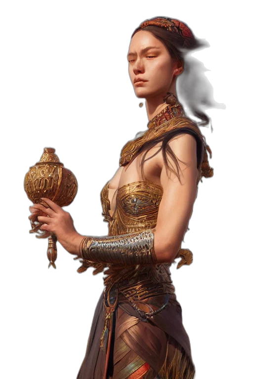 staff, sword, dress, jewelry transparent PNG cut-out