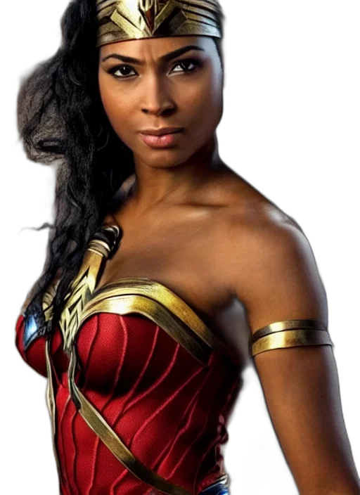 comic book art, beautiful, african, american, wonder, woman, stunning, character transparent PNG cut-out