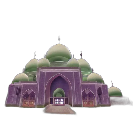 building, 3d render, concept art, watercolor, photorealistic, mosque, surrounded, nebula transparent PNG cut-out