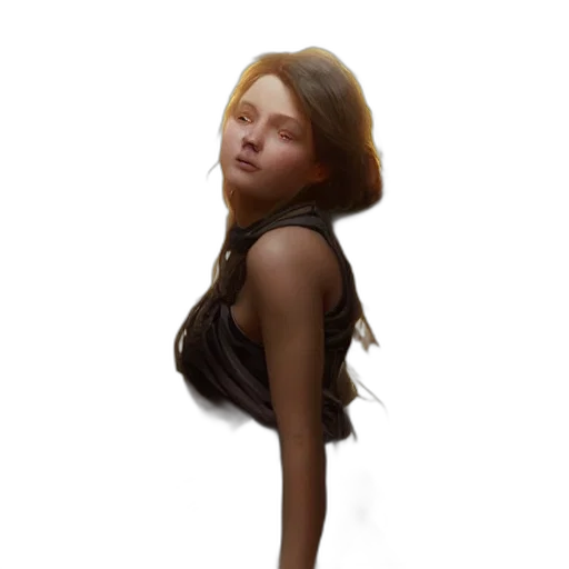 face, dress, hair, creature, photorealistic, concept art, fantasy art, 3d render transparent PNG cut-out