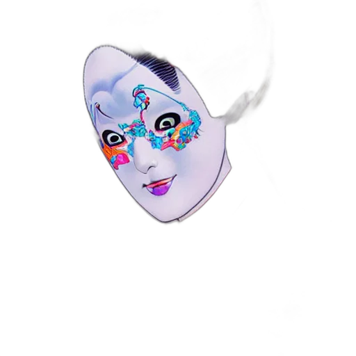 mask, jewelry, face, creature, vaporwave, photorealistic, 3d render, concept art transparent PNG cut-out