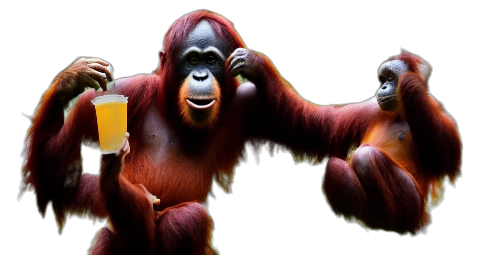 animal, orangutan, eating, big transparent PNG cut-out
