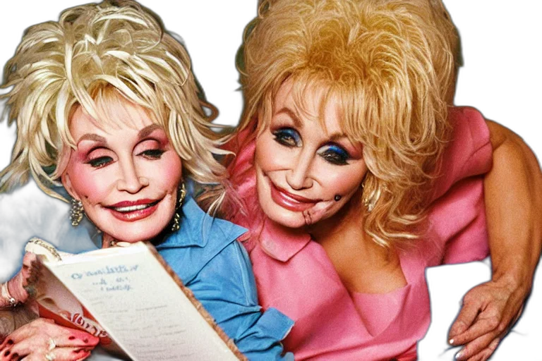 photorealistic, portrait, dolly, parton transparent PNG cut-out