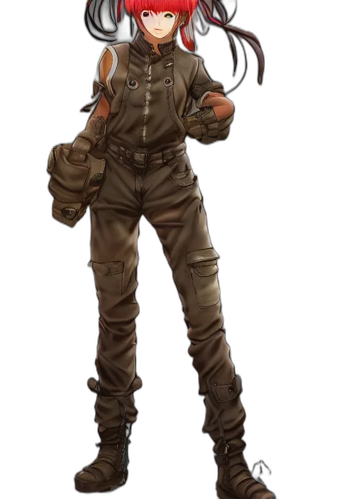 jacket, staff, weapon, concept art, 3d render, comic book art, fantasy art, earth tones transparent PNG cut-out