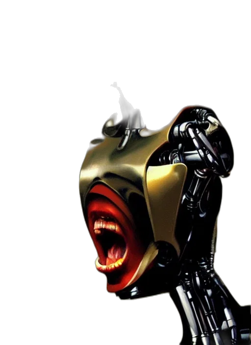 robot, mask, animal, weapon, concept art, 3d render, comic book art, photorealistic transparent PNG cut-out