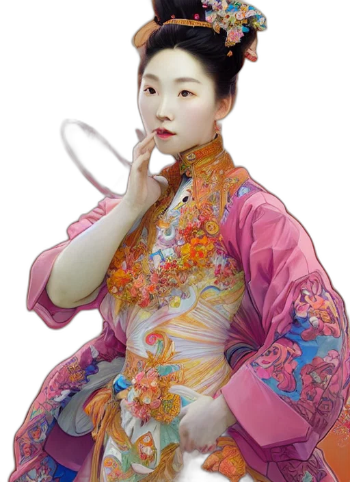 staff, dress, face, jewelry transparent PNG cut-out