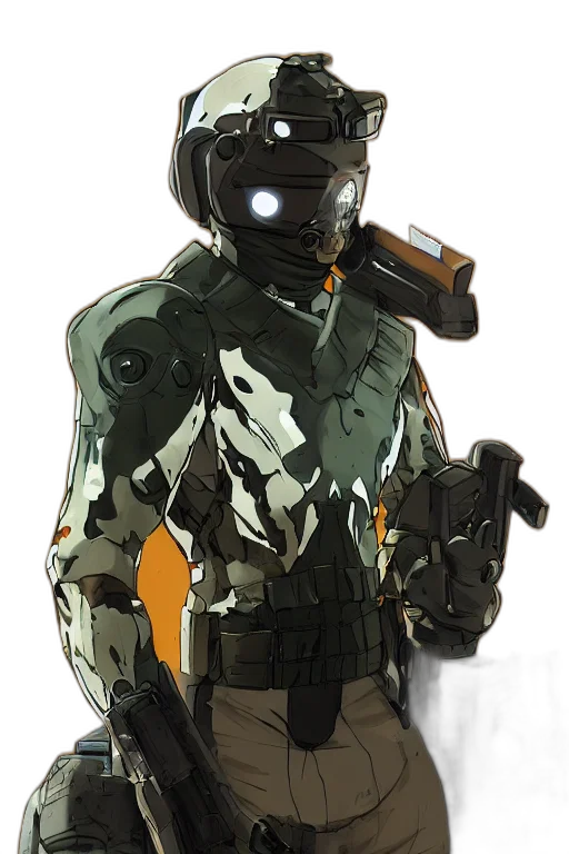 robot, weapon, mask, staff transparent PNG cut-out