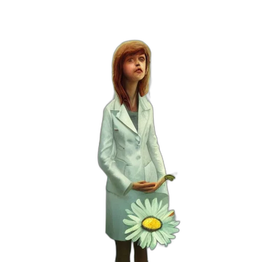 staff, jacket, flower, umbrella, concept art, watercolor, oil painting, photorealistic transparent PNG cut-out