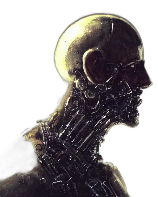 robot, mask, face, jewelry, cyberpunk, concept art, 3d render, comic book art transparent PNG cut-out