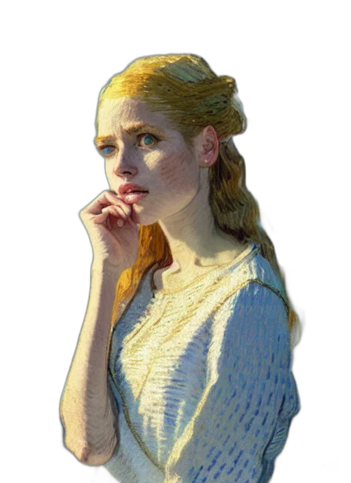 face, dress, jewelry, staff transparent PNG cut-out