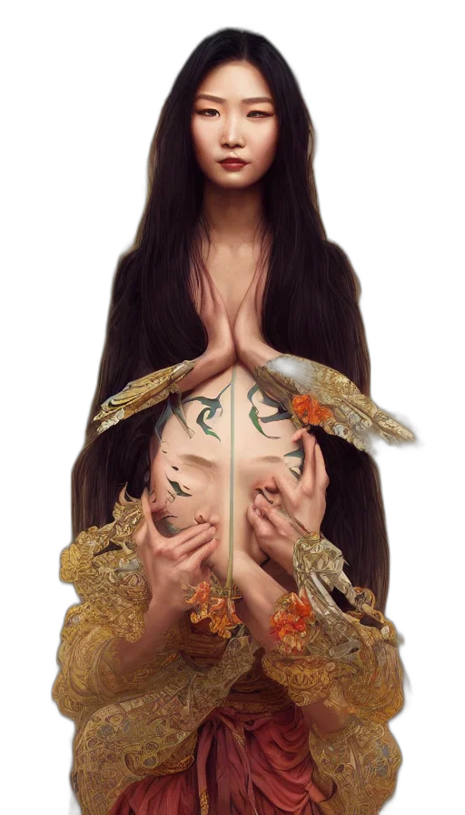 dress, mask, jewelry, face transparent PNG cut-out