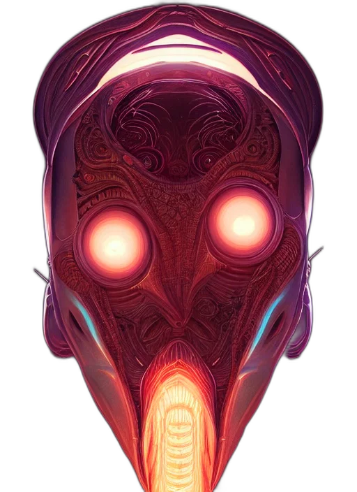 mask, face, robot, creature, concept art, comic book art, 3d render, cyberpunk transparent PNG cut-out
