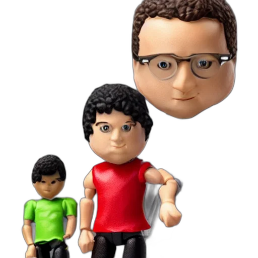 3d render, cartoon, concept art, photorealistic, take, band, action, figure transparent PNG cut-out