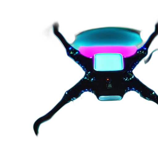 robot, creature, 3d render, vaporwave transparent PNG cut-out